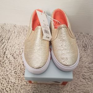 Girls gold slide-on casual sneaker